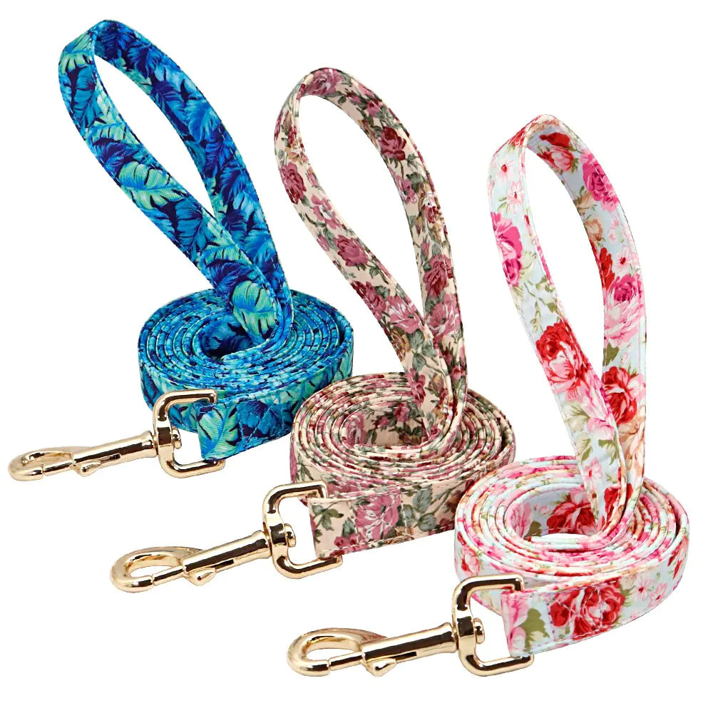 Personalized Printed Dog Collar Leash Set