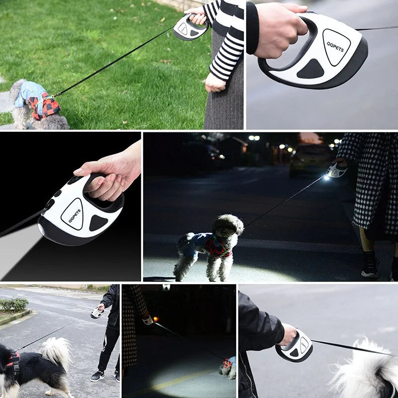 DL910 Pet Dog Automatic Retractable Leash with LED Night Safety